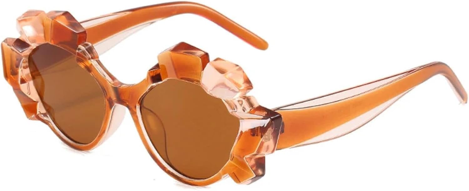 

Солнцезащитные очки «кошачий глаз» для женщин и мужчин, модные, роскошные, в стиле панк, стильные, для активного отдыха, вождения, путешествий, с защитой от УФ-излучения UV400 TKKTLLT, Brown Brown