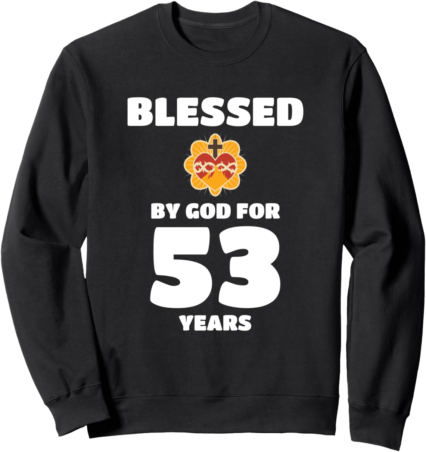 

Толстовка с надписью «Мама, бабушка, благословленная Богом 53 года» к 53-летию 53Rd Love And Christian Values Apparel, черный