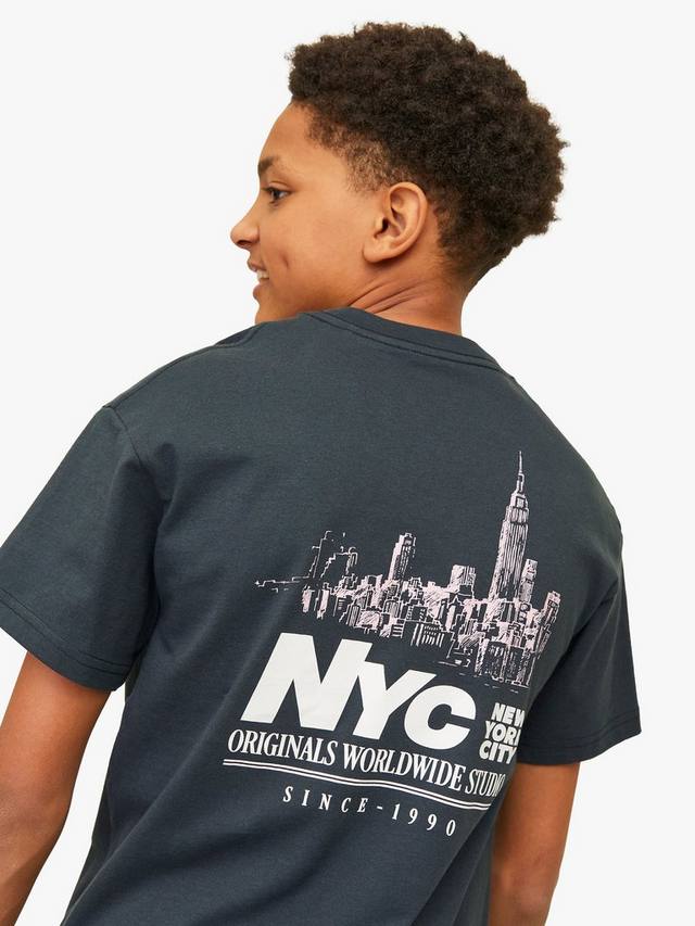 Детская футболка Bronx с коротким рукавом из хлопка Jack & Jones, Forest River — фото 2