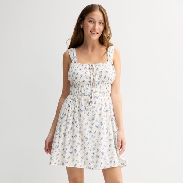 

Короткое платье с завязкой спереди для юниоров Pink Republic, цвет ivory floral