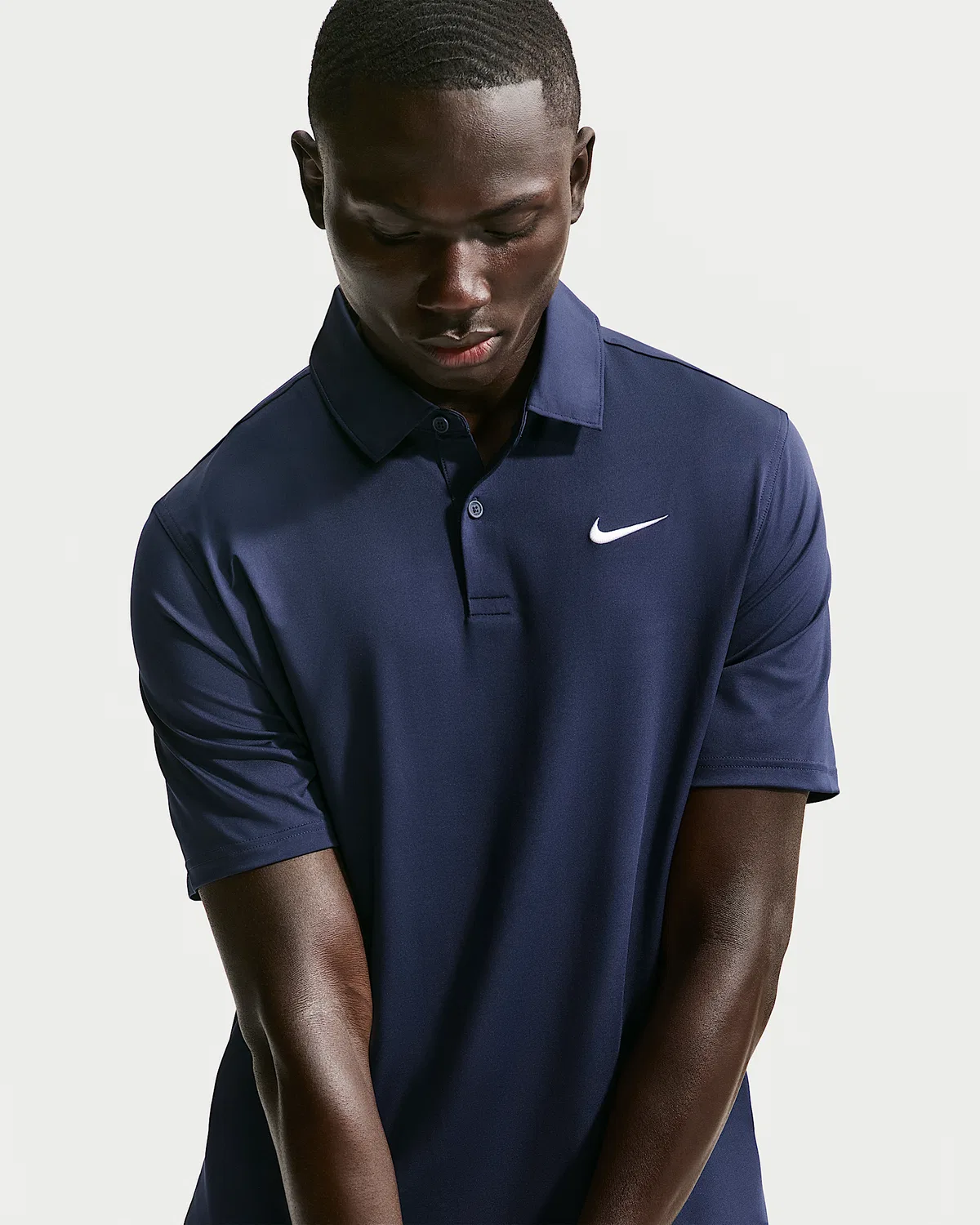 Мужское поло Nike Velocity Dri-FIT Chest Logo Golf, College Navy/White — фото 3