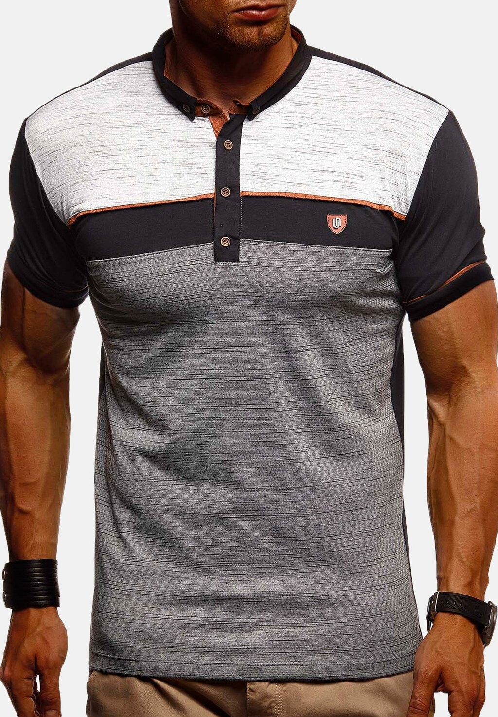

Рубашка поло SOMMER KRAGEN CASUAL KURZARM STRETCH Leif Nelson, черный