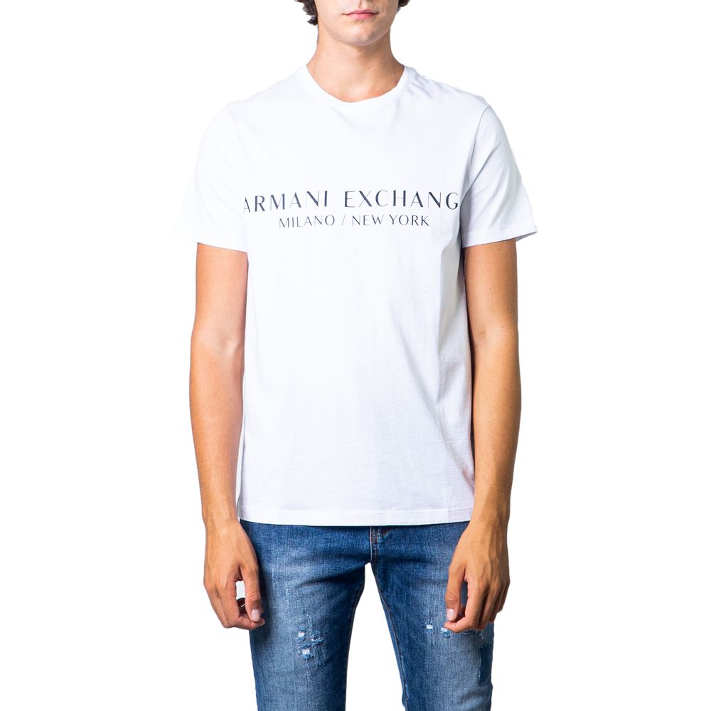 

Белая хлопковая футболка Armani Exchange