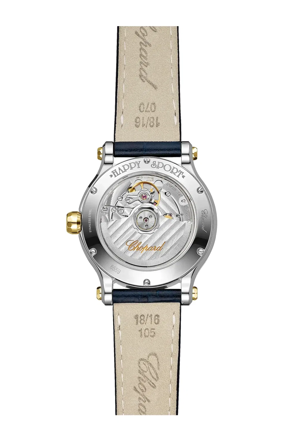 HAPPY SPORT 36 ММ, ЭТИЧЕСКОЕ ЖЕЛТОЕ ЗОЛОТО, LUCENT STEEL, БРИЛЛИАНТЫ - 278559-4001 CHOPARD, золотой — фото 2
