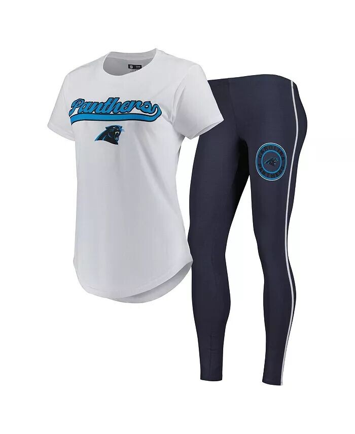 

Женский белый, темно-серый комплект для сна из футболки и леггинсов Carolina Panthers Sonata Concepts Sport, белый