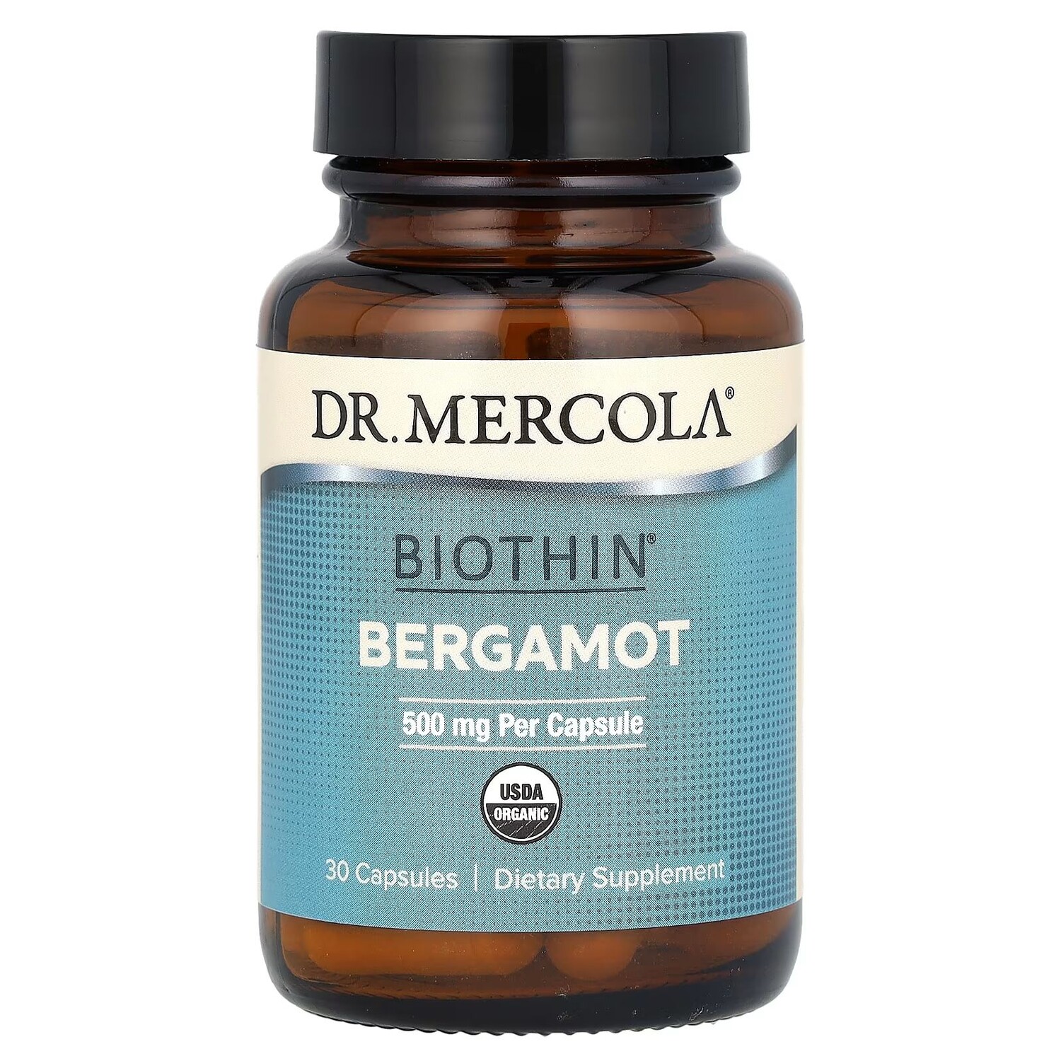 

Биотин, бергамот, 500 мг, 30 капсул Dr. Mercola