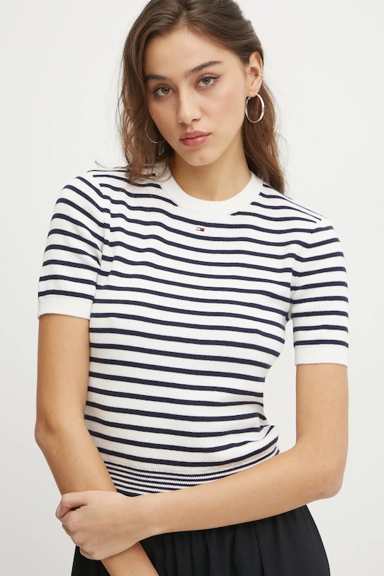 

Хлопковый свитер Tommy Jeans, белый