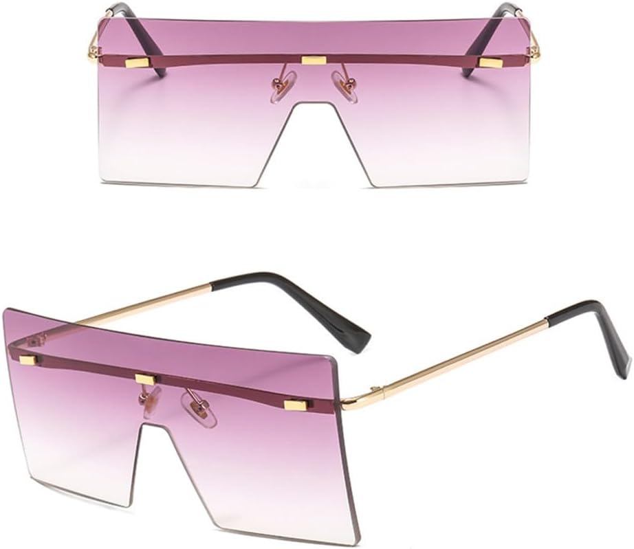 

Большие солнцезащитные очки без оправы для женщин, металлические градиентные солнцезащитные очки, женские солнцезащитные очки с защитой от УФ-излучения UV400 HDUBFY, C9 Purple