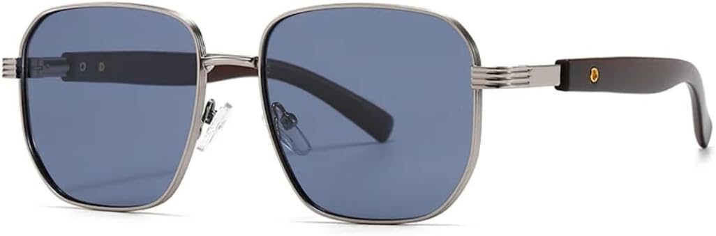 

Модные квадратные солнцезащитные очки для мужчин в стиле ретро с заклепками, серебристый градиент, защита от УФ-излучения UV400, женские солнцезащитные очки TVTBBVV, C3 Silver Blue