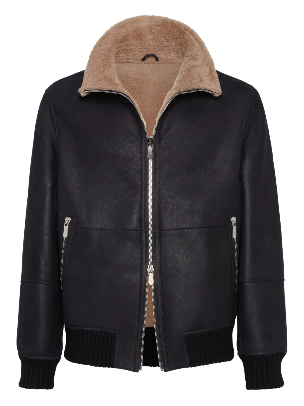 

Бомбер Nubuck с меховой подкладкой Brunello Cucinelli, черный