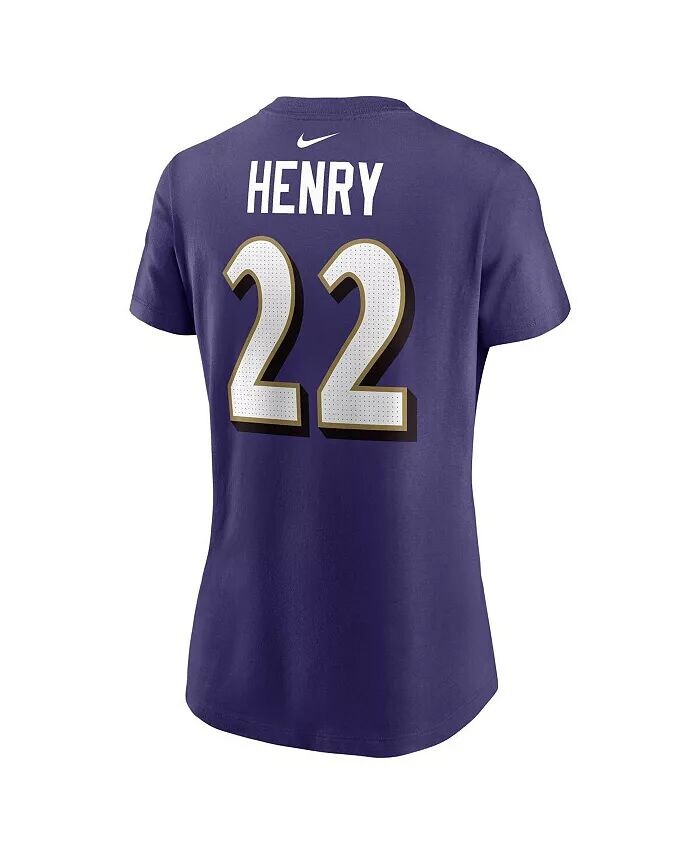 Женская футболка Derrick Henry Purple Baltimore Ravens с именем игрока и номером Nike, фиолетовый — фото 2