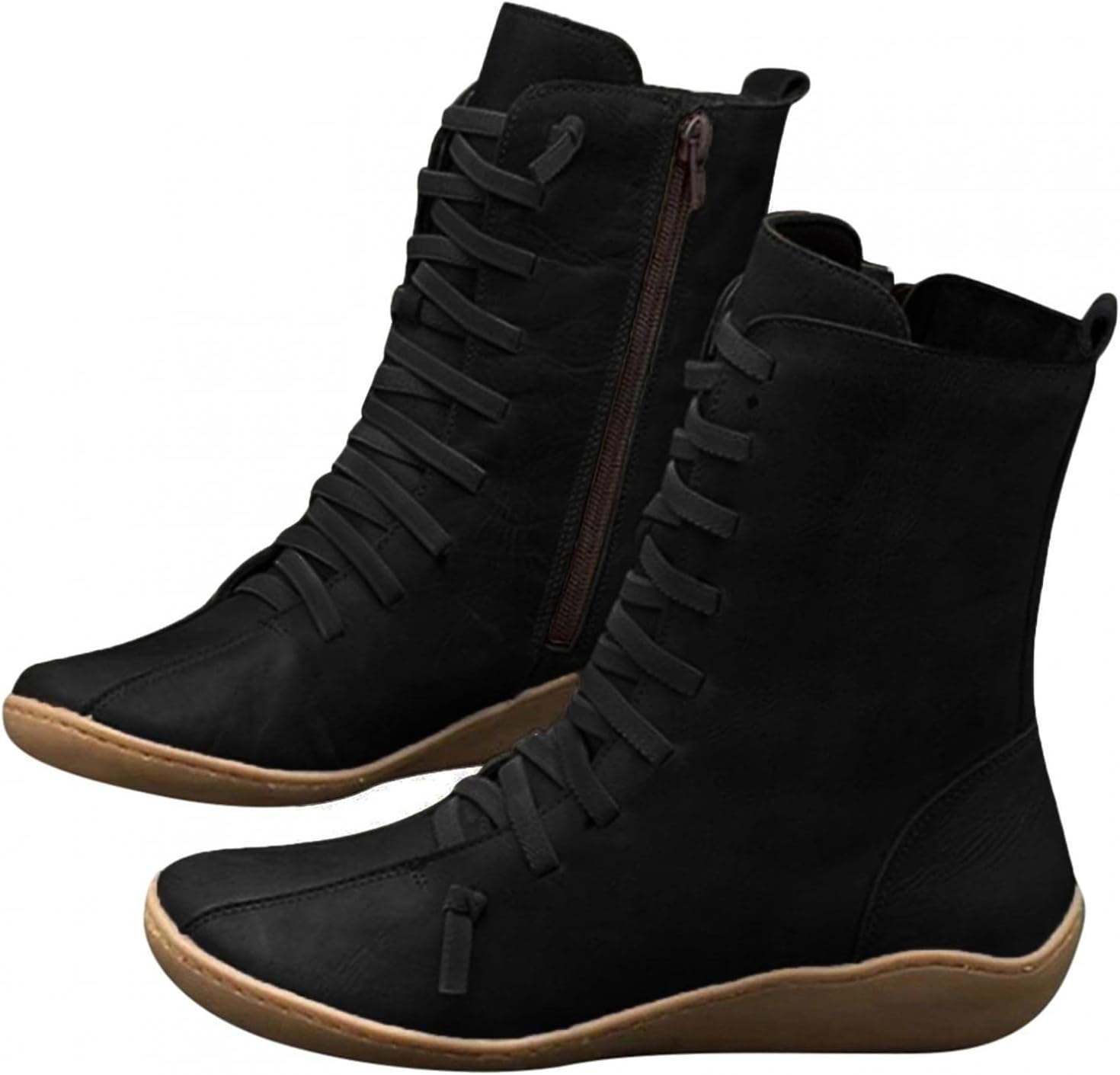 

Женские высокие модные кроссовки-бутсы Hbeylia, винтажные модные повседневные кожаные ботинки на шнуровке, черный