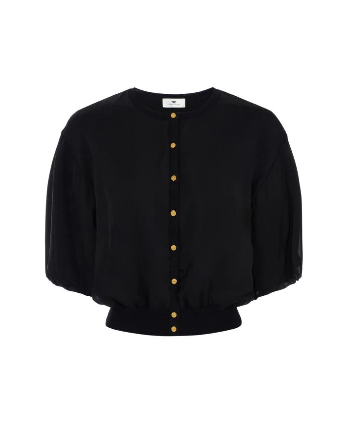 

Кардиган из вуали с декоративными пуговицами Elisabetta Franchi, черный