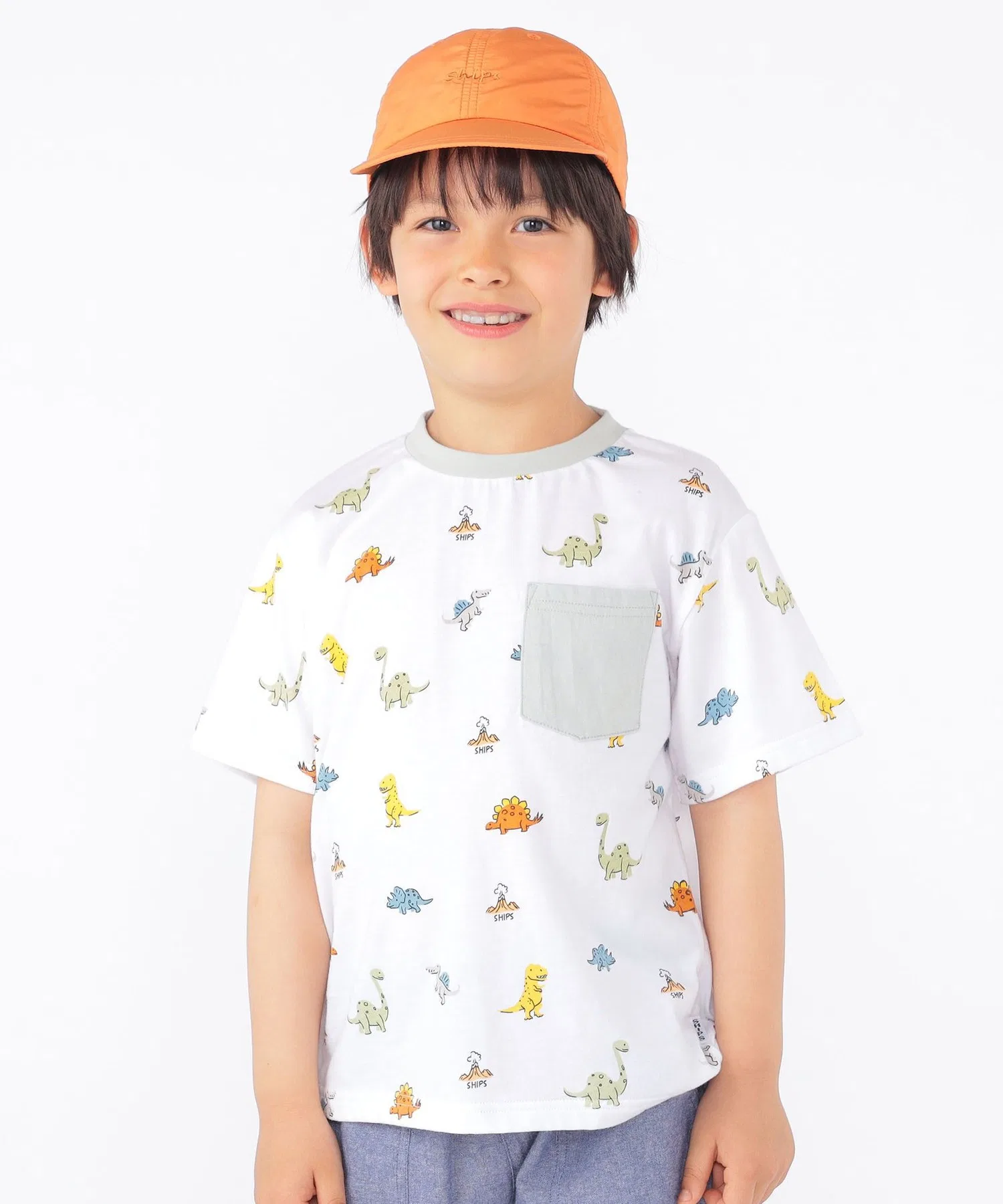 Детская футболка с динозаврами SHIPS KIDS хлопковая белая