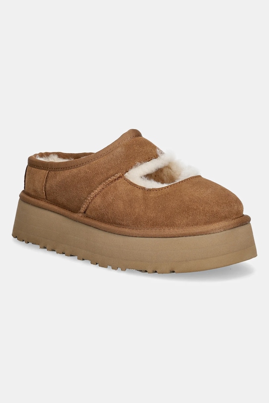 Угги домашние замшевые UGG Bea Mary Jane, коричневый