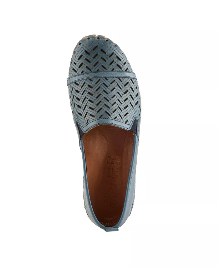 Kapri Flexible Leather Loafer с ажурной деталью и съемной стелькой с поддержкой свода стопы Spring Step, синий — фото 3