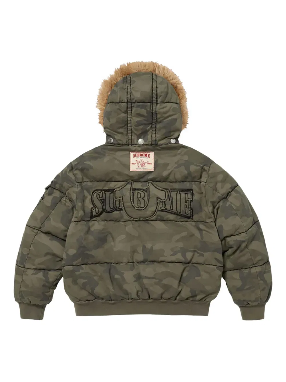 Стеганая куртка с камуфляжным рисунком Supreme, зеленый — фото 2