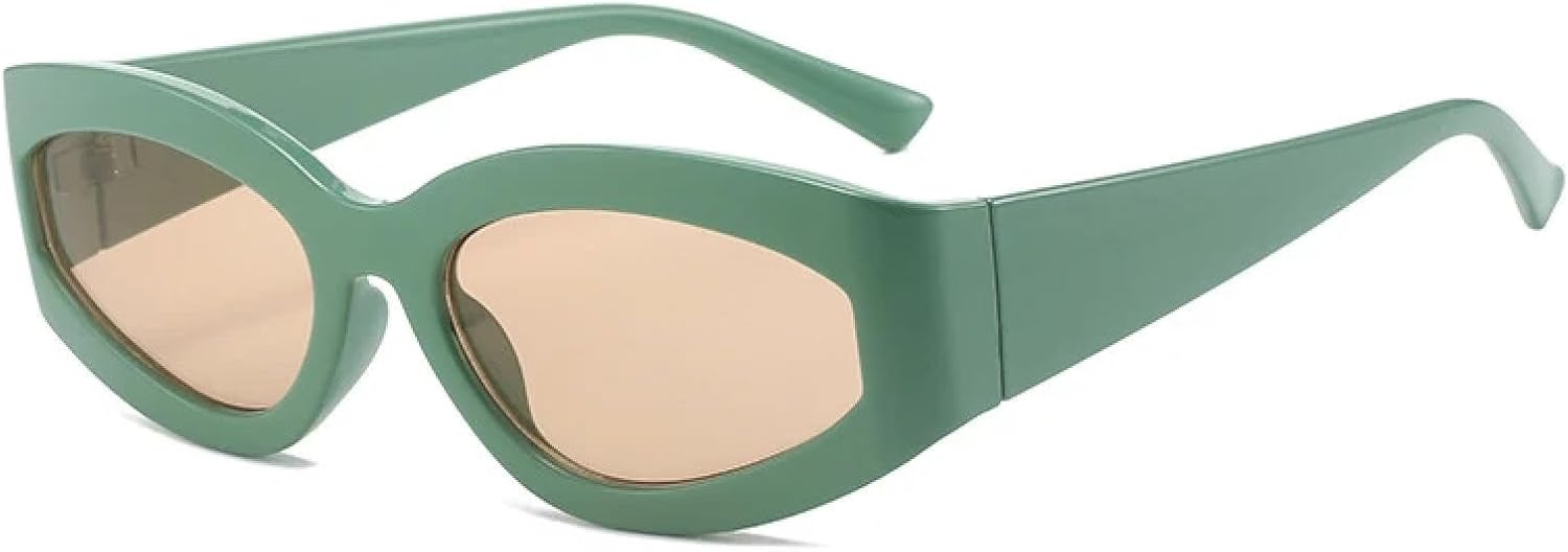 

Солнцезащитные очки «кошачий глаз» для женщин с градиентными зеркальными линзами, защита от УФ-излучения UV400, ретро-очки с овальными линзами для мужчин, модные солнцезащитные очки цвета шампанского WNCKSQ, Green Champagne