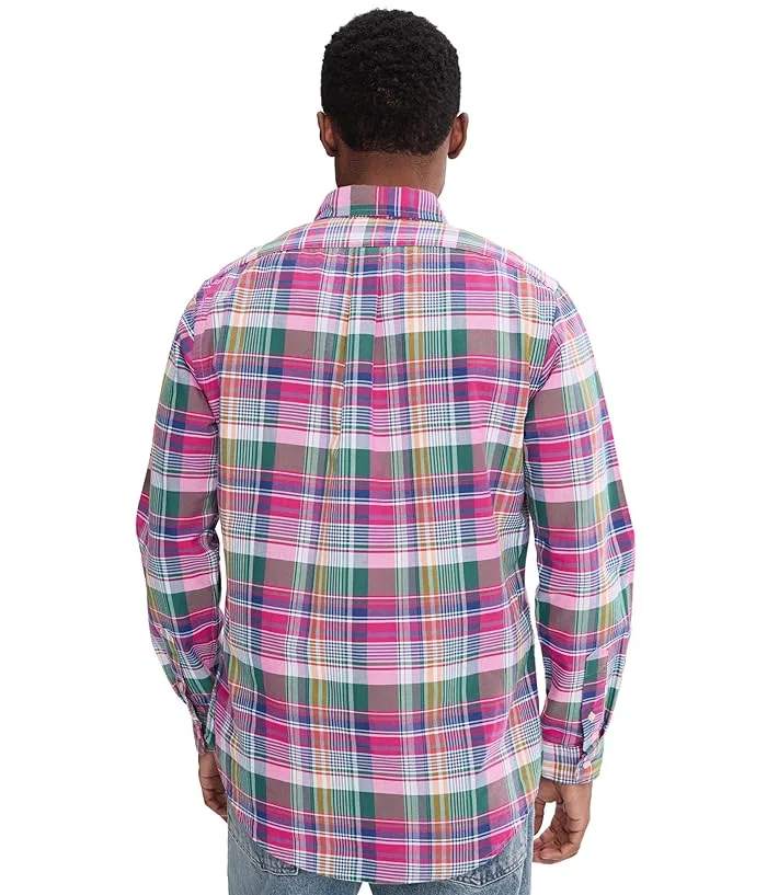 Рубашка Oxford в клетку Classic Fit Plaid Oxford Shirt Polo Ralph Lauren, Harbor Island Blue — фото 4