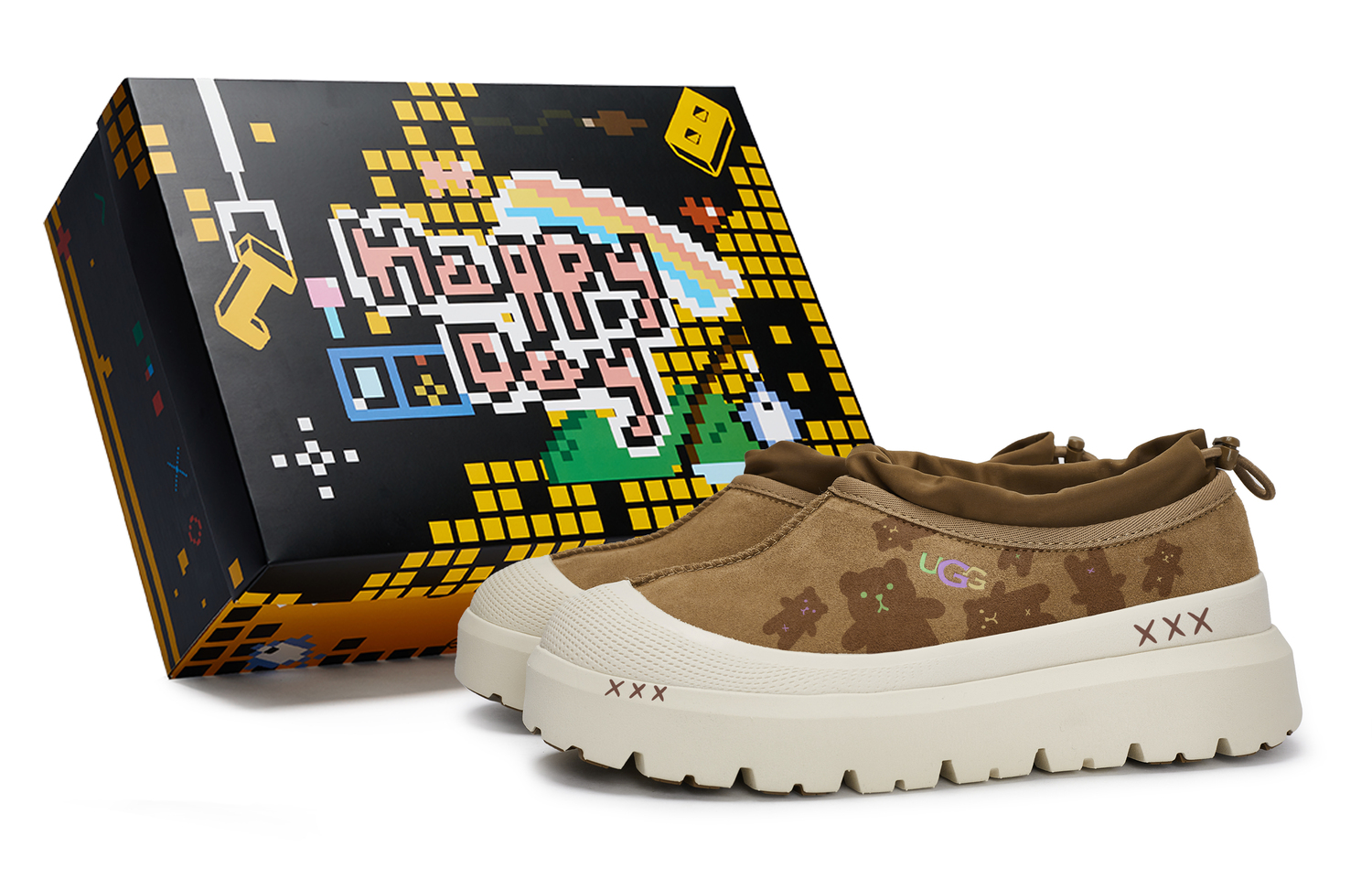 

UGG 811 Manufacturing, Caramel Bear, специальная обувная коробка, нескользящие низкие кеды унисекс Chestnut Brown