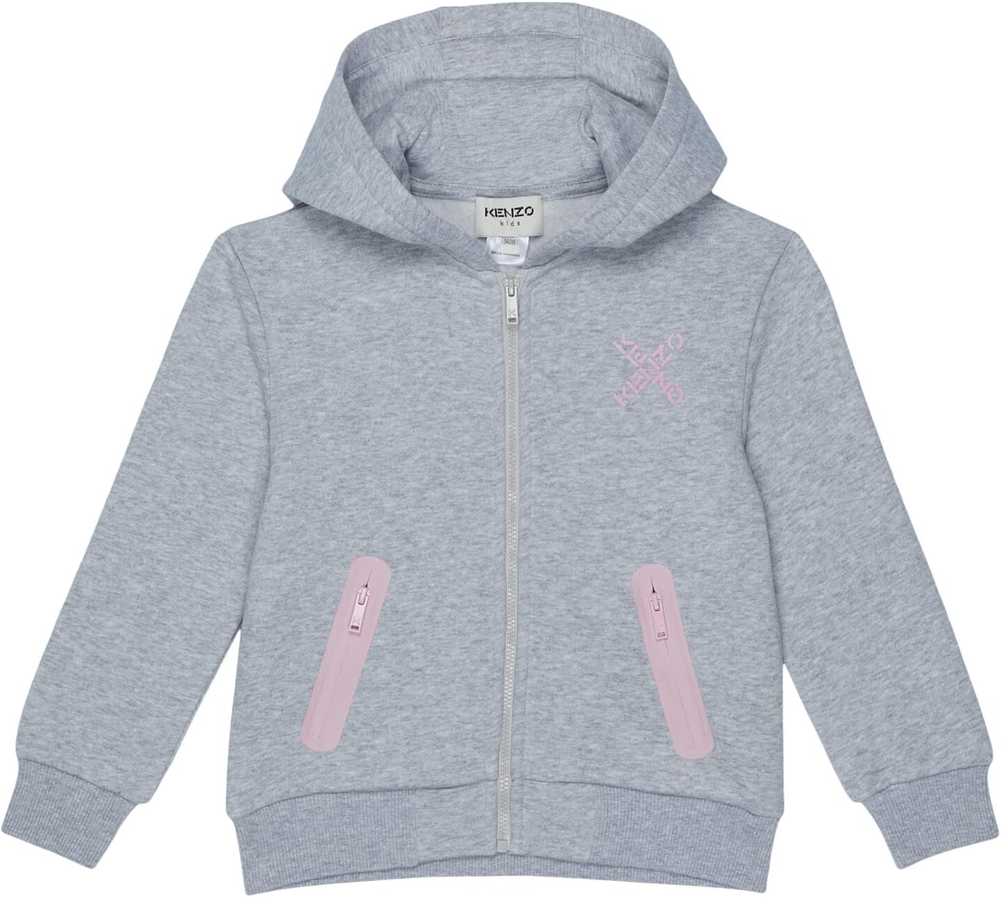 

Худи Kenzo Zip-Up Hoodie with Back Cross Logo, цвет Grey Marl