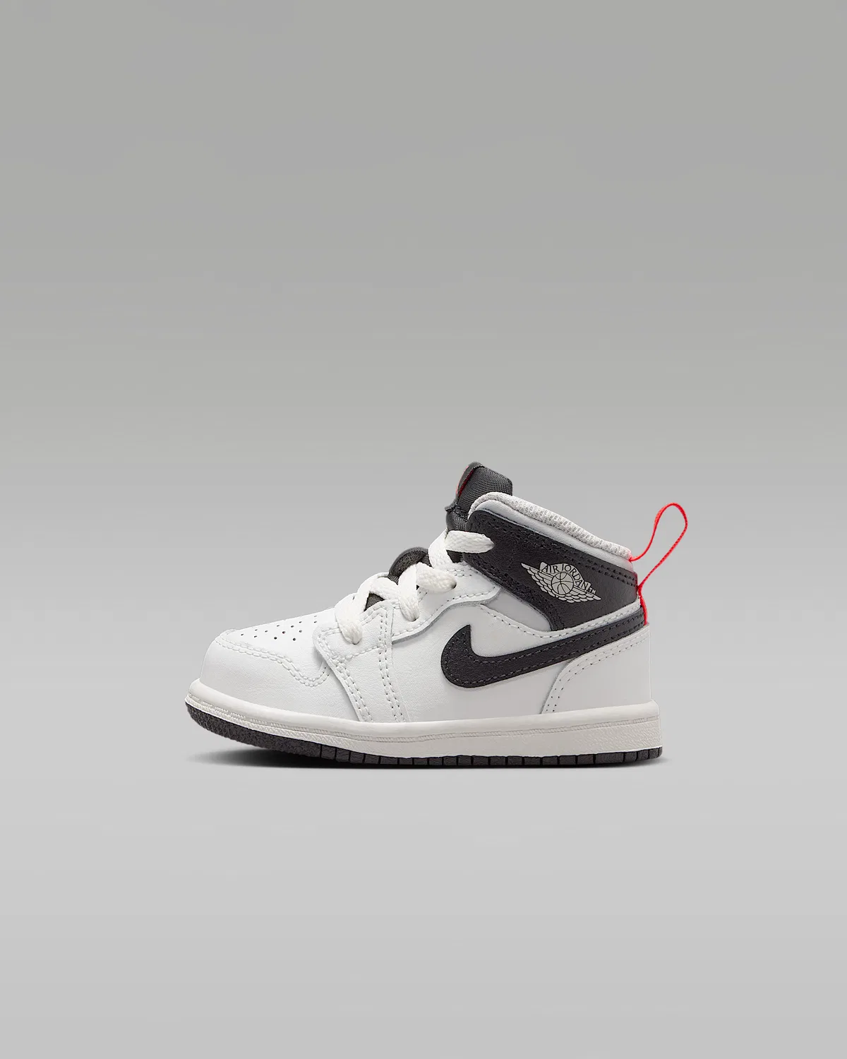 Кроссовки Jordan 1 Mid для малышей, Summit White/Infrared 23/Neutral Grey/Black
