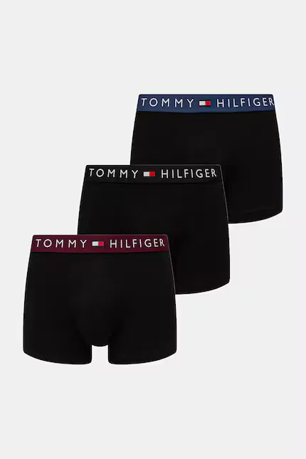 Комплект трусов Tommy Hilfiger TH Original Logo Waistband, 3 предмета, черный