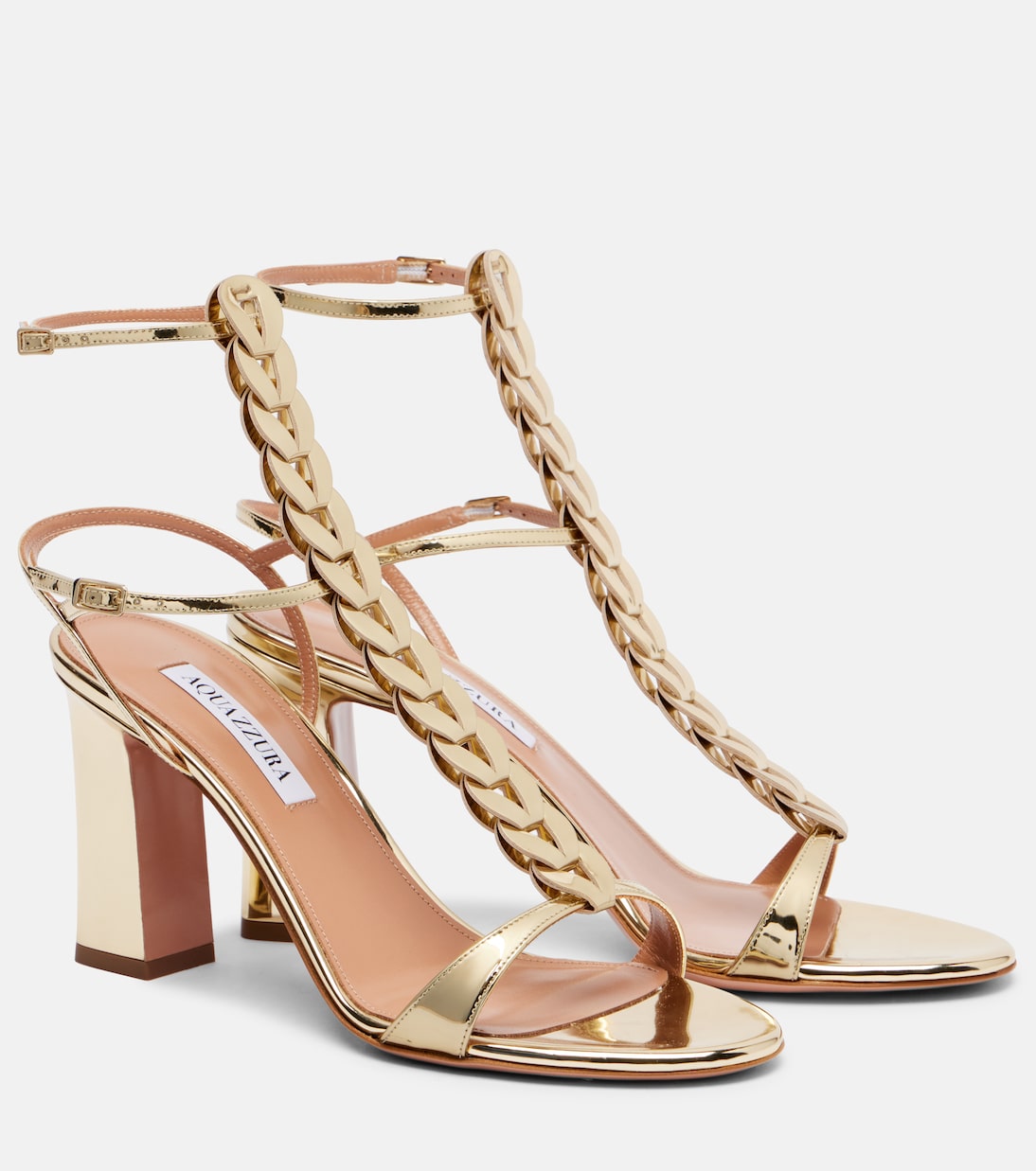 Кожаные сандалии Destiny Gladiator 85 Aquazzura, Soft Gold