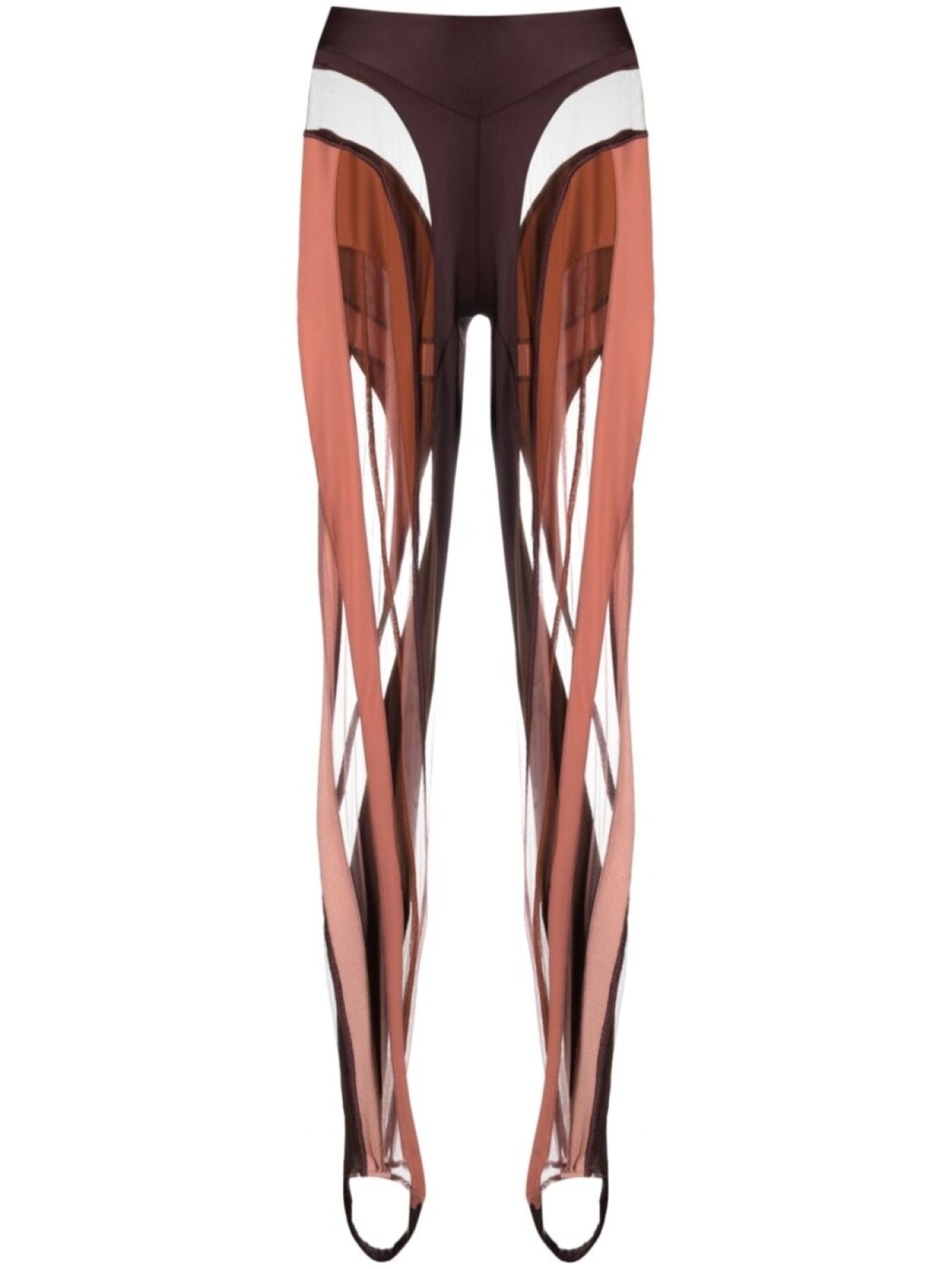 

Mugler легинсы Spiral со вставками, коричневый