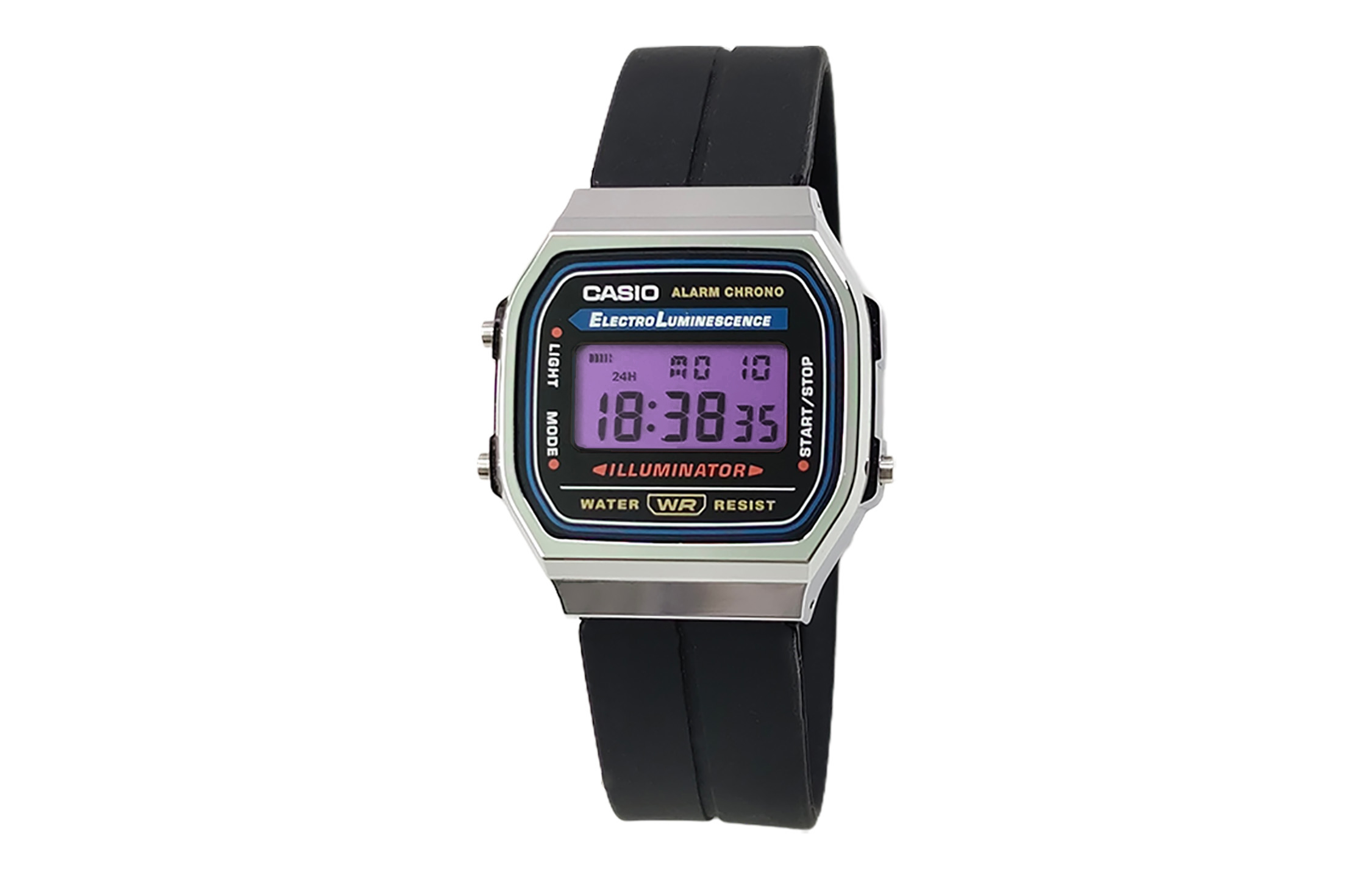 

CASIO Кварцевые часы Retrofit Series с силиконовым ремешком, мужские часы с черным циферблатом