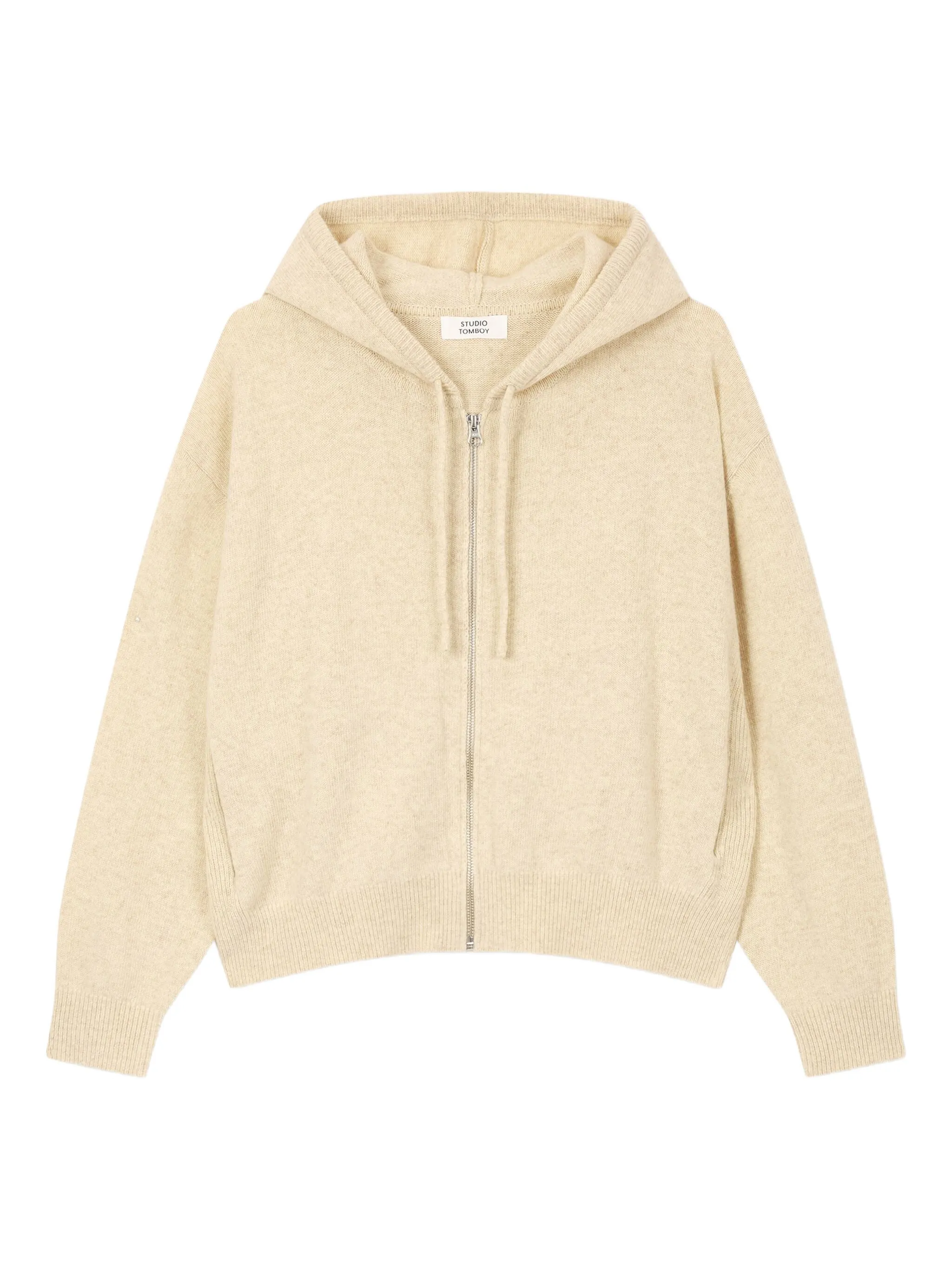 

Худи на молнии с вышитым логотипом Tomboy, бежевый