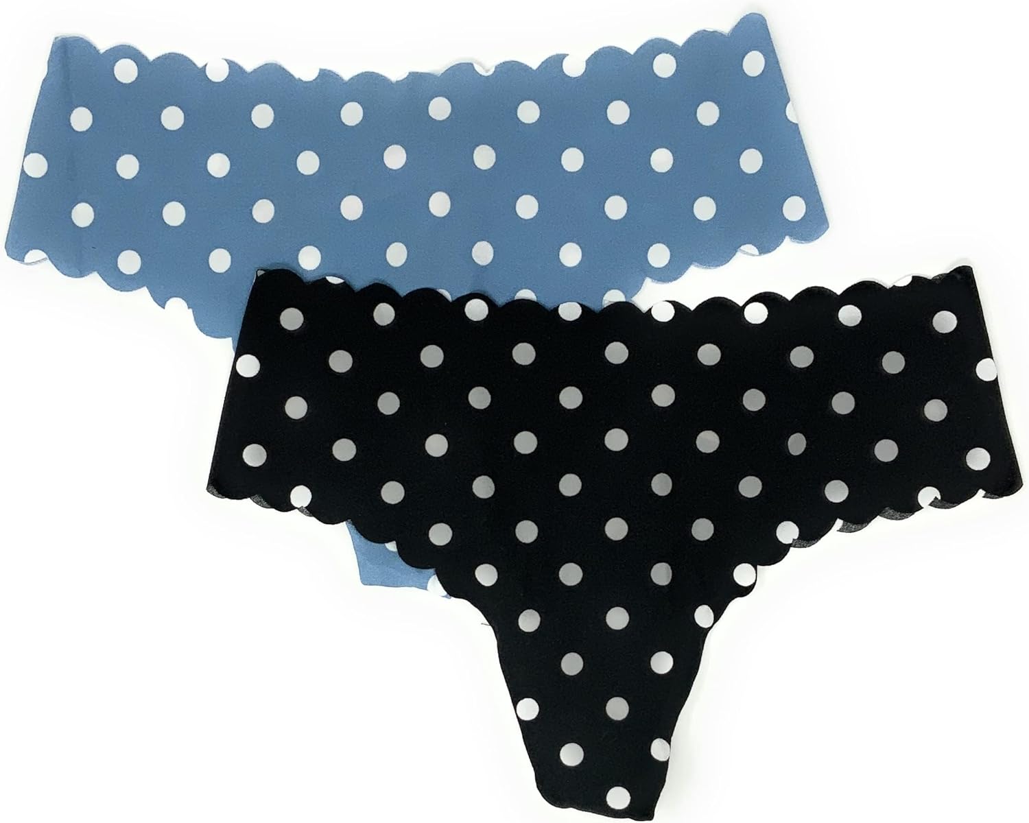 

Трусики-стринги Victoria's Secret No-Show, набор из 2 штук, Blue/Black/White Polka Dots