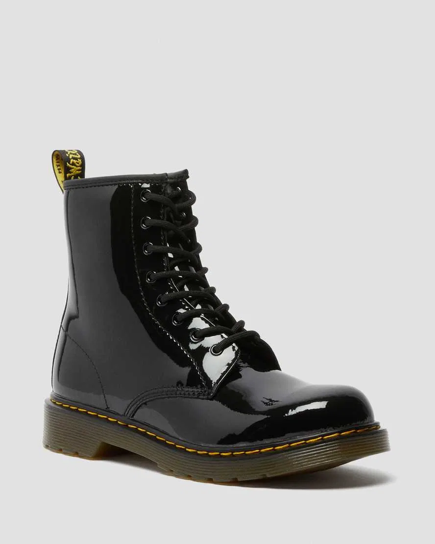Детские ботинки Dr Martens 1460, лакированные, на шнуровке, черные