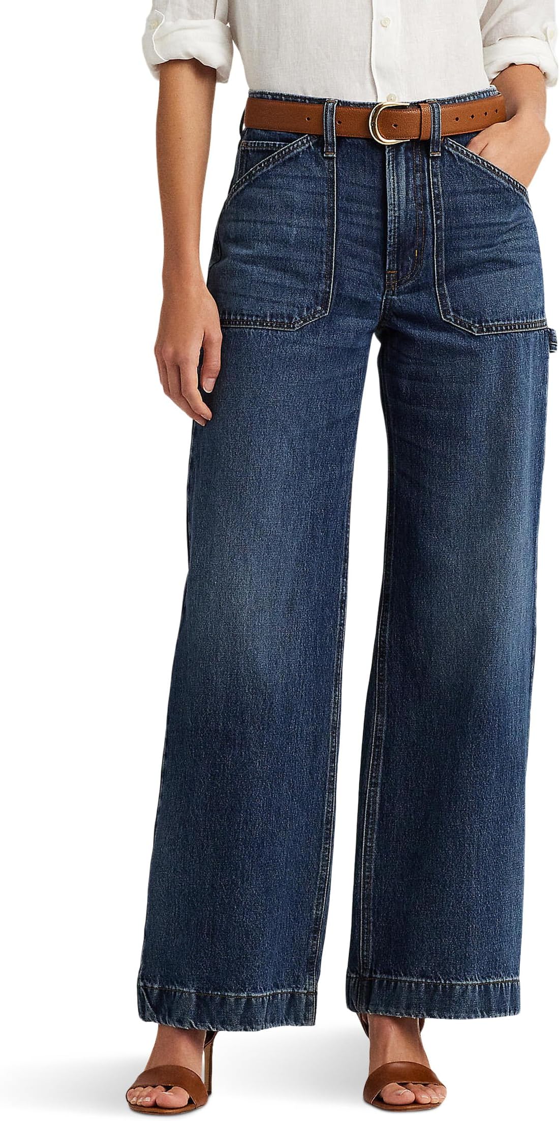 

Джинсы Lauren Ralph Lauren High-Rise Cropped Utility Jeans in Atlas Wash, цвет Atlas Wash