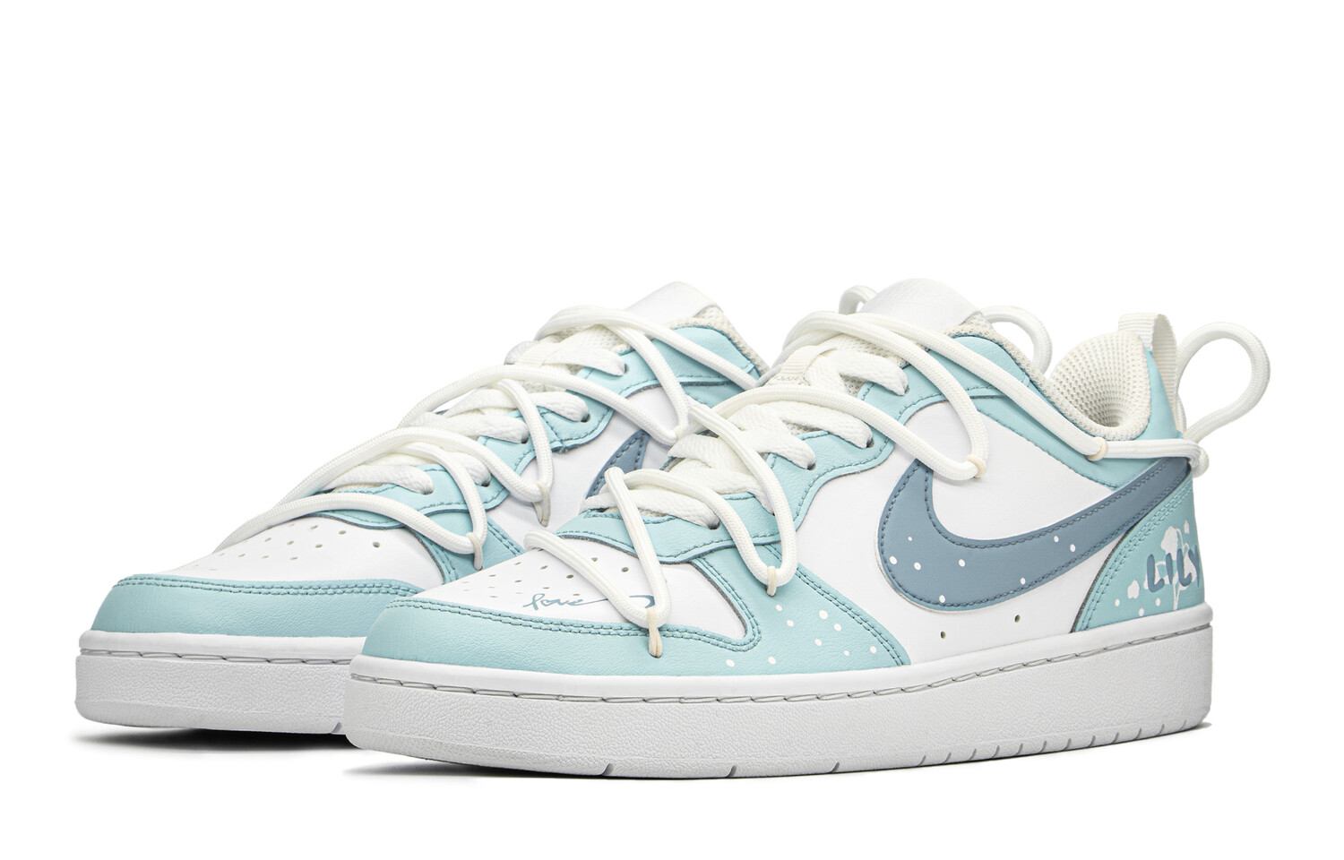 

Кроссовки Nike Court Borough Series Skateboard Shoes Women's Low-Top White Blue