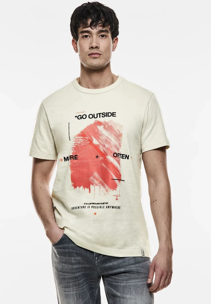 

Футболка STREET ONE MEN из чистого хлопка, цвет Faded Stone