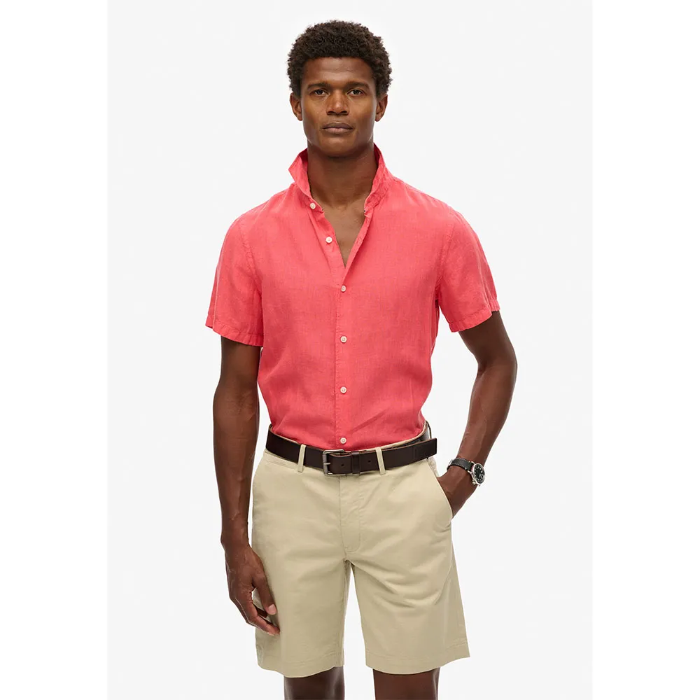 

Рубашка с коротким рукавом Superdry Vacation Linen, розовый