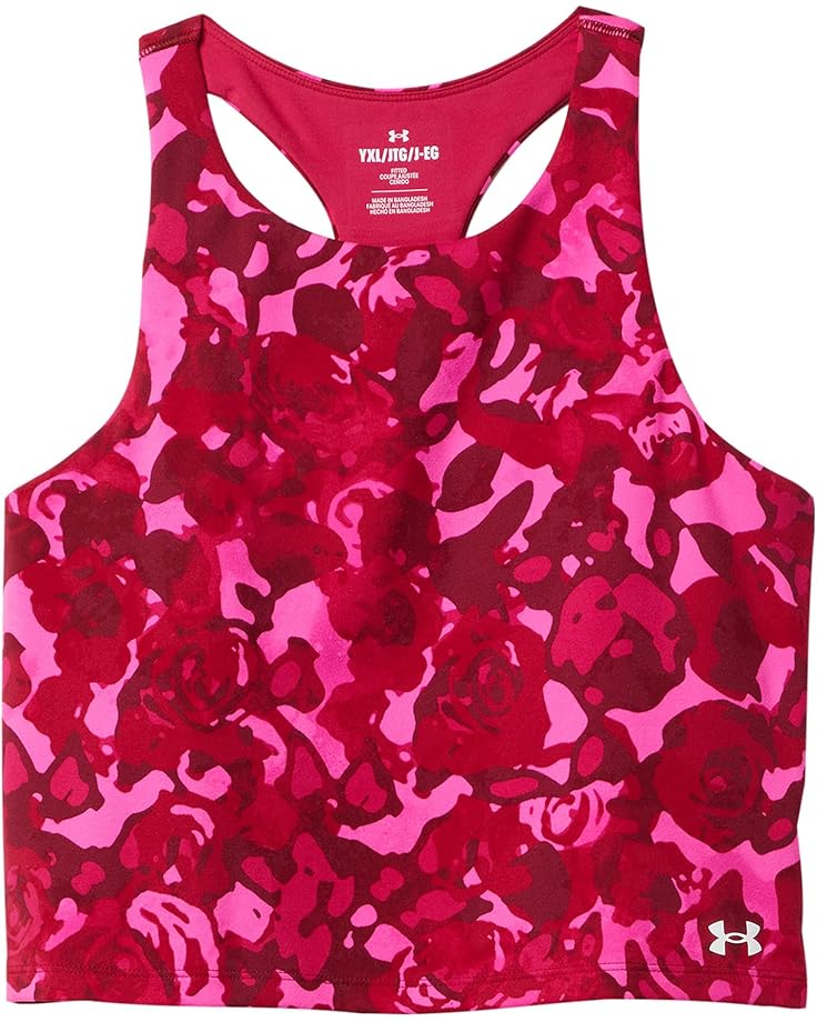 

Топ Under Armour Kids Motion Printed Cropped Tank Top, цвет Shaded Fuchsia/Rebel Pink/White