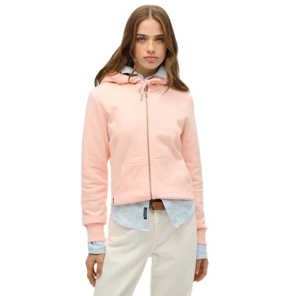 

Толстовка Superdry Essential Logo full zip, розовый