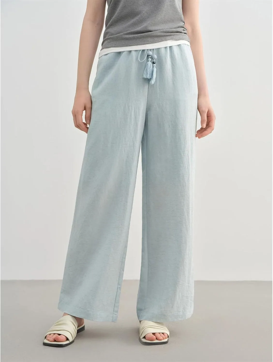 Женские брюки Plus Size Relaxed Fit из дышащего материала Tencel — фото 2