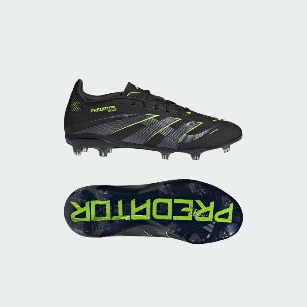 

Бутсы Adidas Predator Elite Firm Ground Cleats Kids, цвет Core Black/Iron Metallic/Lucid Lemon