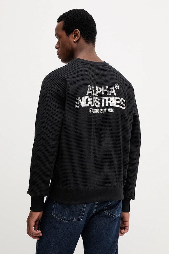 

Хлопковая толстовка Alpha Industries, черный
