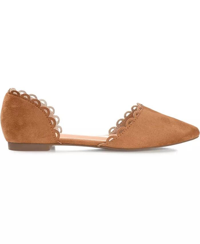 Женские балетки Jezlin Scalloped Flats Journee Collection, коричневый — фото 2