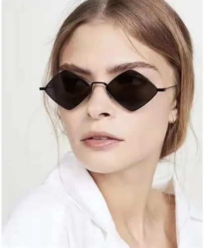 

Модные женские солнцезащитные очки в форме многоугольника, винтажные, с нестандартной маленькой оправой, ромбовидной формой, ретро, ​​очки для вечеринок MTZJH, J