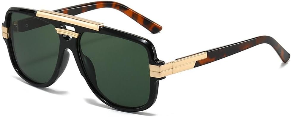 

Мужские ретро-солнцезащитные очки квадратной формы из металла, предназначенные для путешествий на открытом воздухе, уличного стиля, спорта и вождения, с защитой от УФ-излучения PRSTNN, Black Dark Green