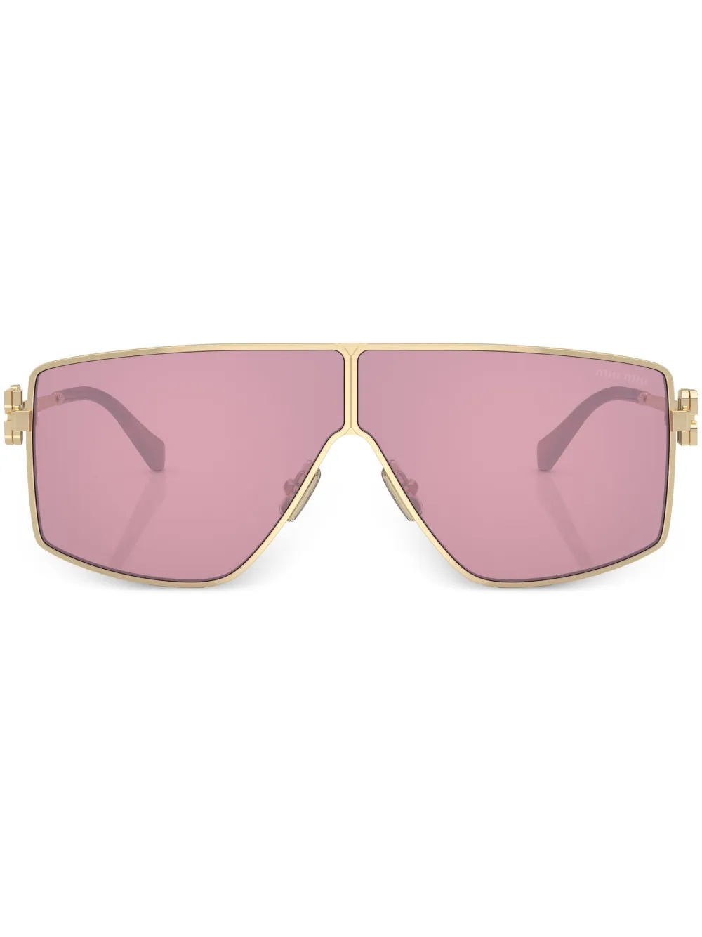 

Солнцезащитные очки в массивной оправе Miu Miu Eyewear, золотой