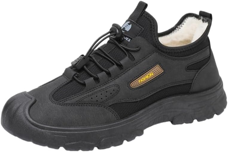 

Мужские зимние и осенние теплые спортивные кроссовки с противоскользящей и износостойкой подошвой для прогулок на открытом воздухе Fusecottc, черный