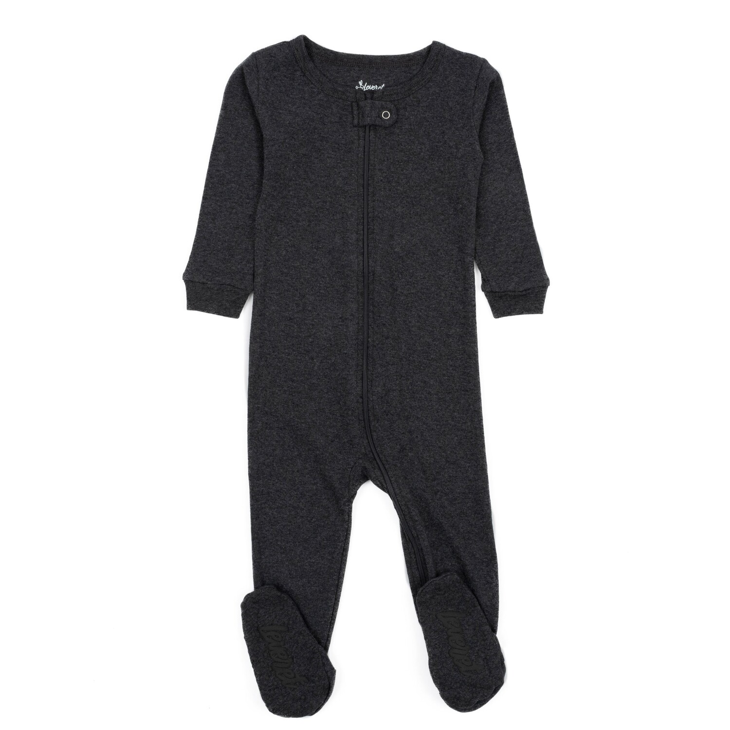 

Детские хлопковые пижамы нейтрального сплошного цвета Leveret, цвет Dark Gray