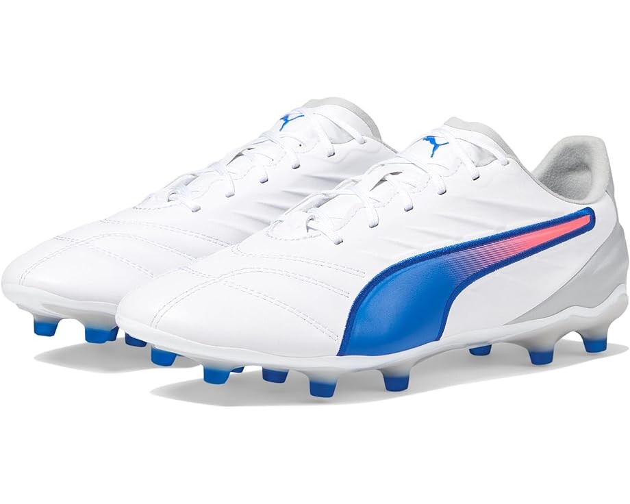 

Кроссовки PUMA King Pro Fg/Ag, цвет Puma White-Bluemazing-Flat Light Gray