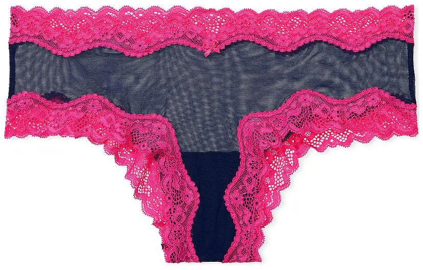 Victoria's Secret Женские трусики PINK Tease Cheeky, 1 шт, синие и красные
